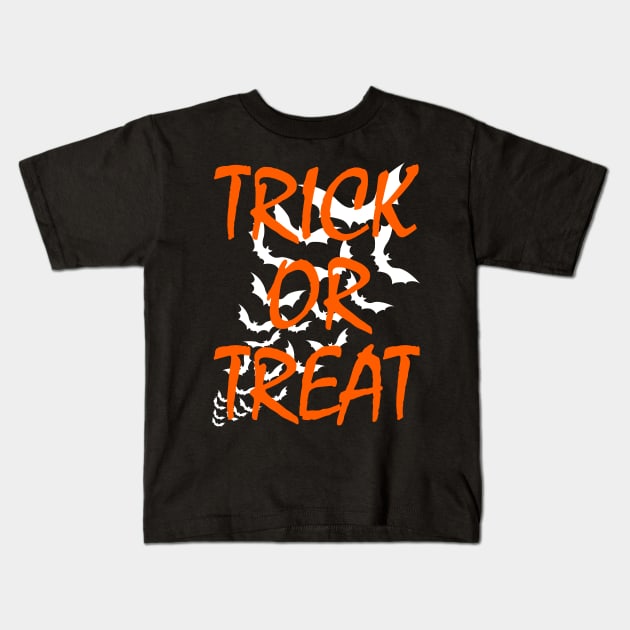 Trick or Treat Halloween Bats Kids T-Shirt by ChrisWilson